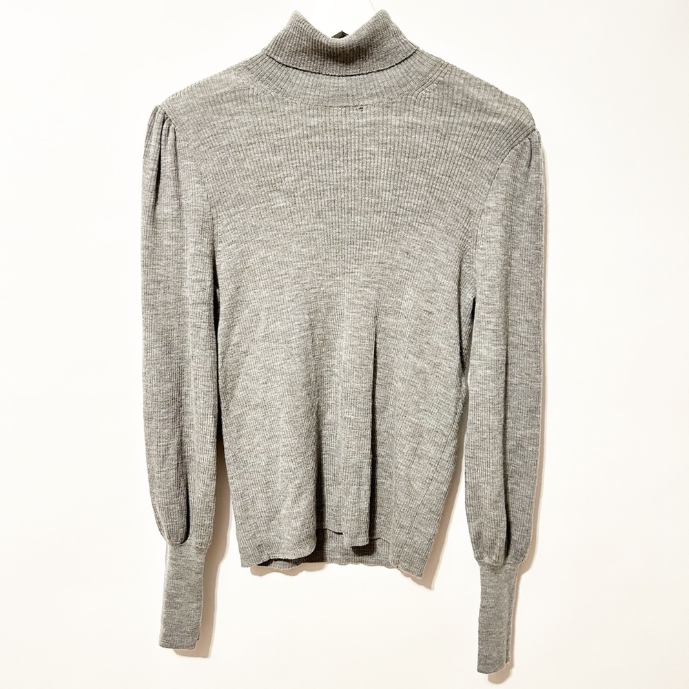 J. Crew Merino Wool Turtleneck Balloon Sleeve Sweater Size S